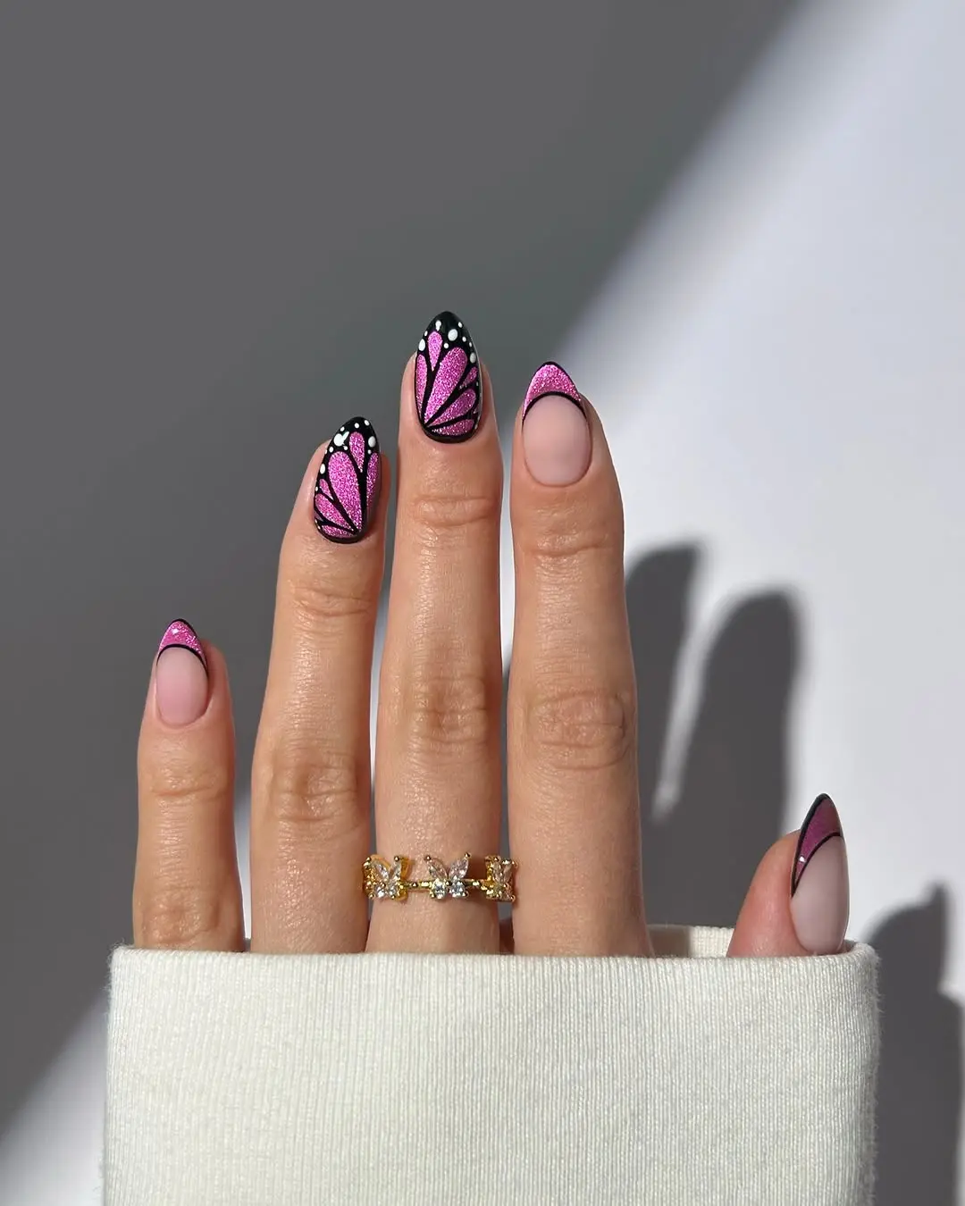 Vibrant summer butterfly nail design inspiration
