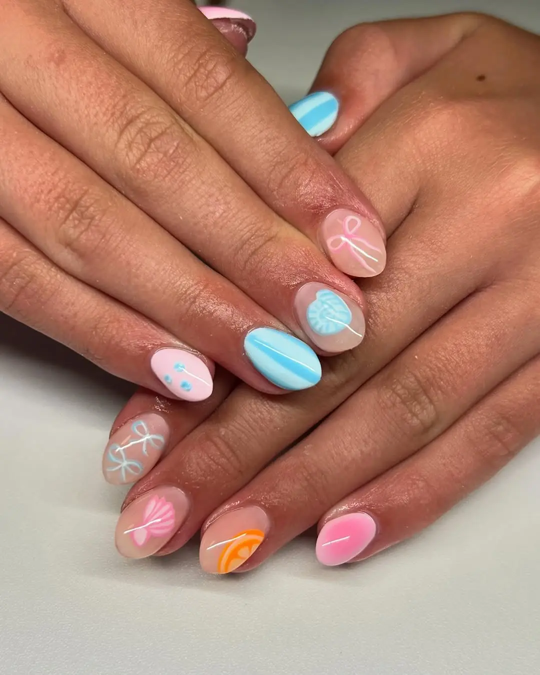 Playful summer nails with vibrant designs