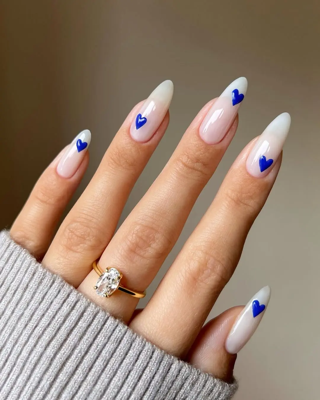 Chic Heart Design with Blue Accents
