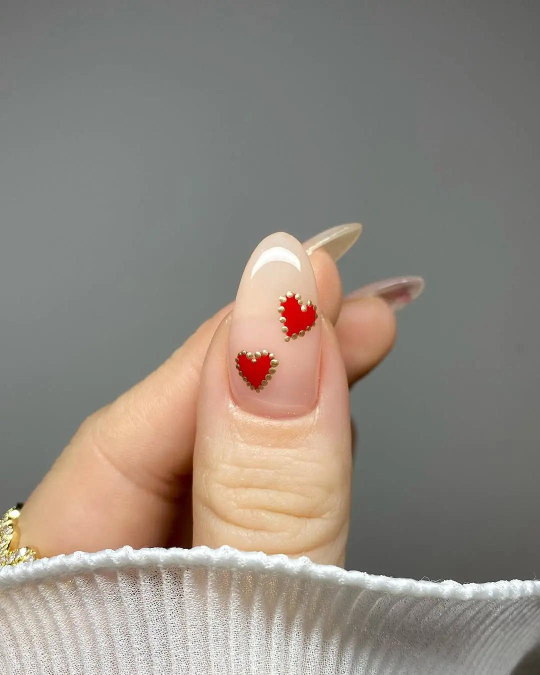Charming heart-shaped nail art design