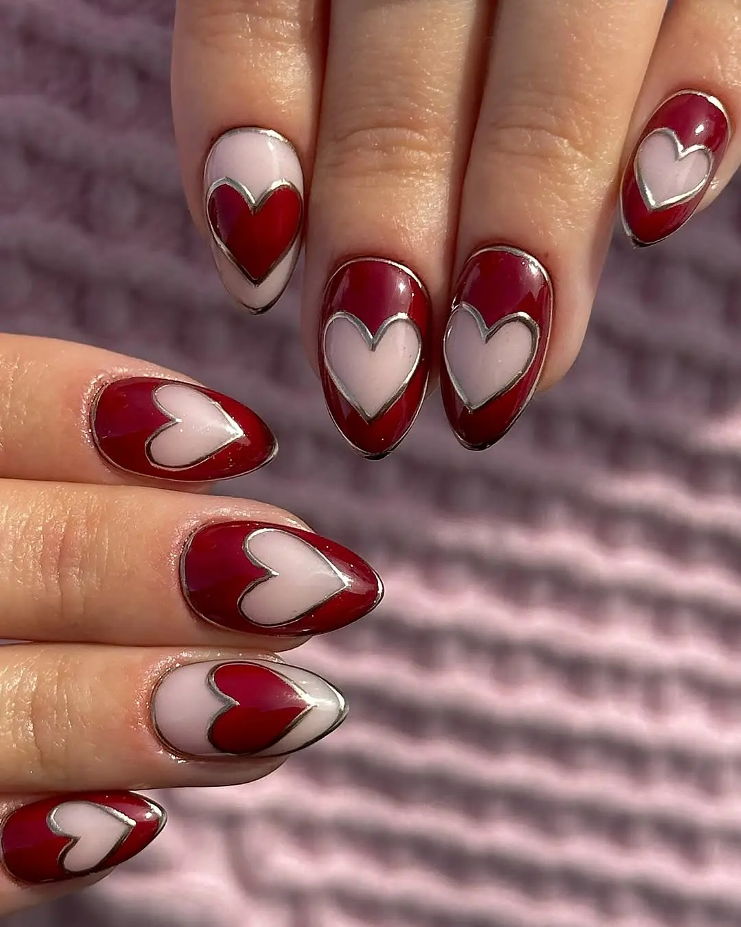 Charming heart-shaped nail art for lovers