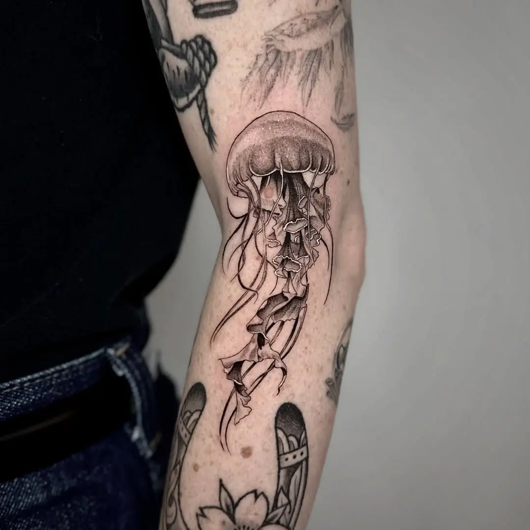 Mesmerizing jellyfish ink art on skin