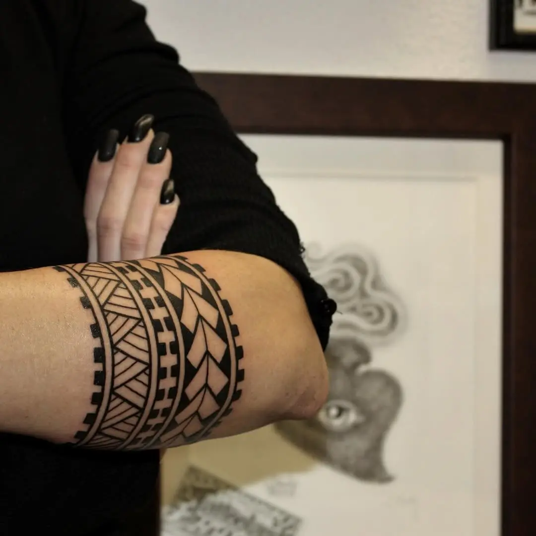 Intricate Marquesan Tattoo Design on Arm