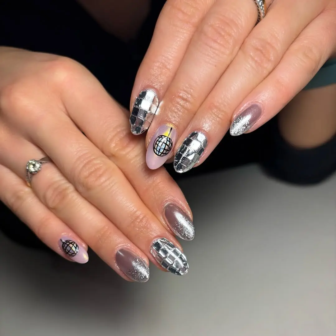 Chic sparkle with trendy nail art designs.
