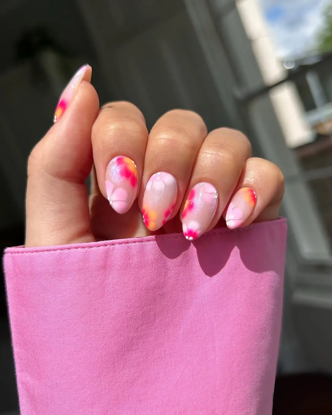 Vibrant Floral Summer Nail Art Design