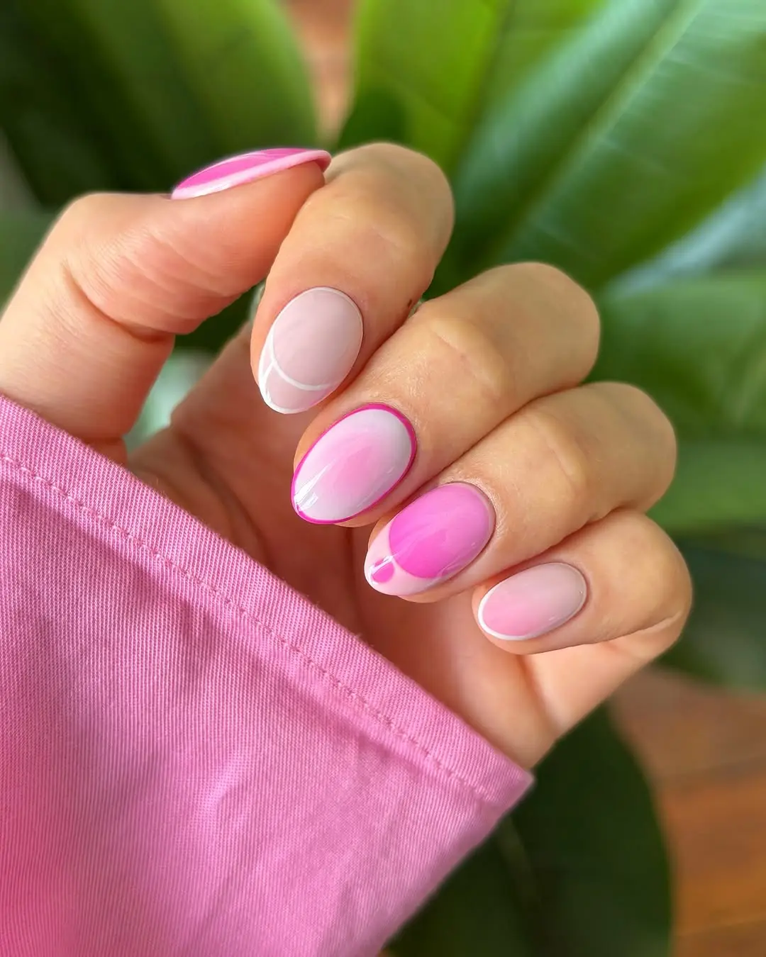 Vibrant pink summer nail design inspiration