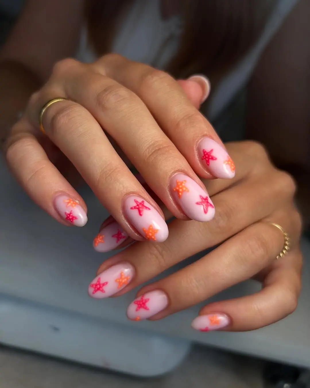 Vibrant Summer Star Nail Art Inspiration
