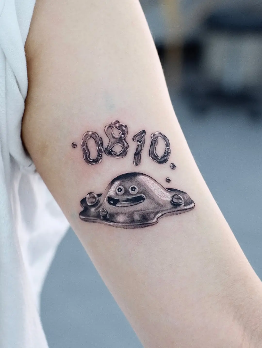 Unique 3D tattoo featuring a playful blob