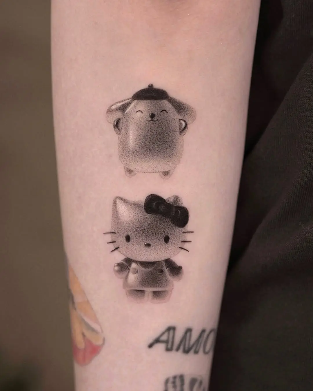Charming 3D tattoos of adorable characters