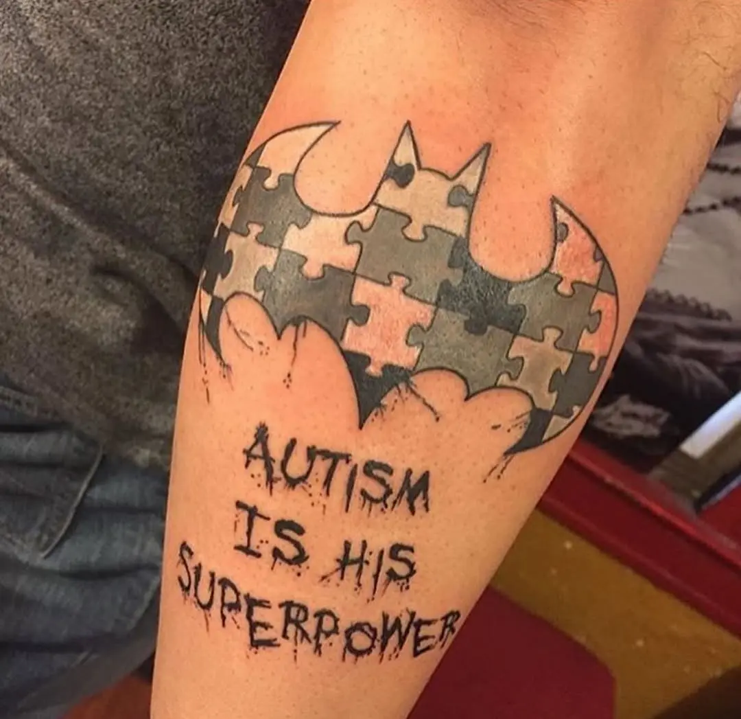 Empowering tattoo celebrating autism as strength