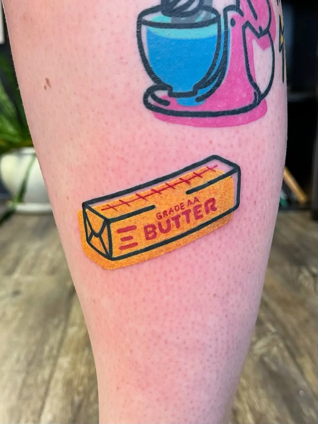 Whimsical butter tattoo for baking enthusiasts