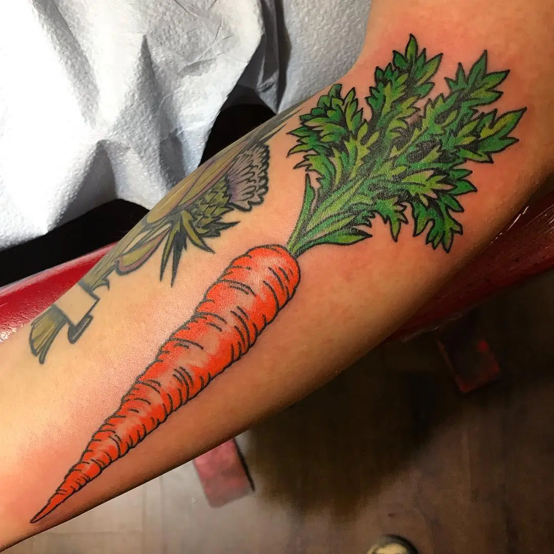 Vivid carrot tattoo with natural flair