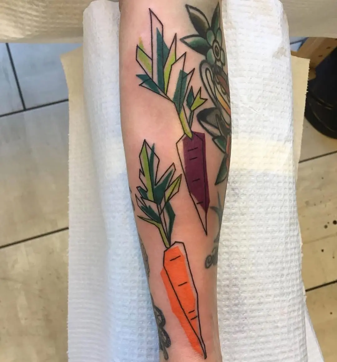 Vibrant Carrot Tattoos for the Bold