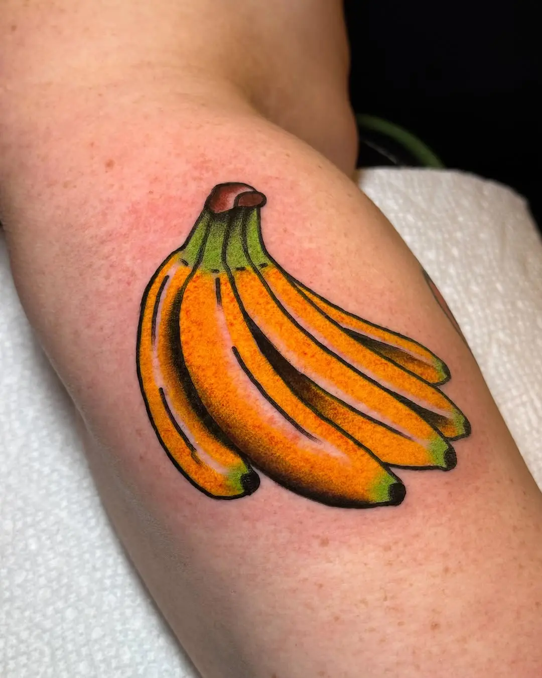 Vibrant Banana Tattoo Illustrating Playful Spirit
