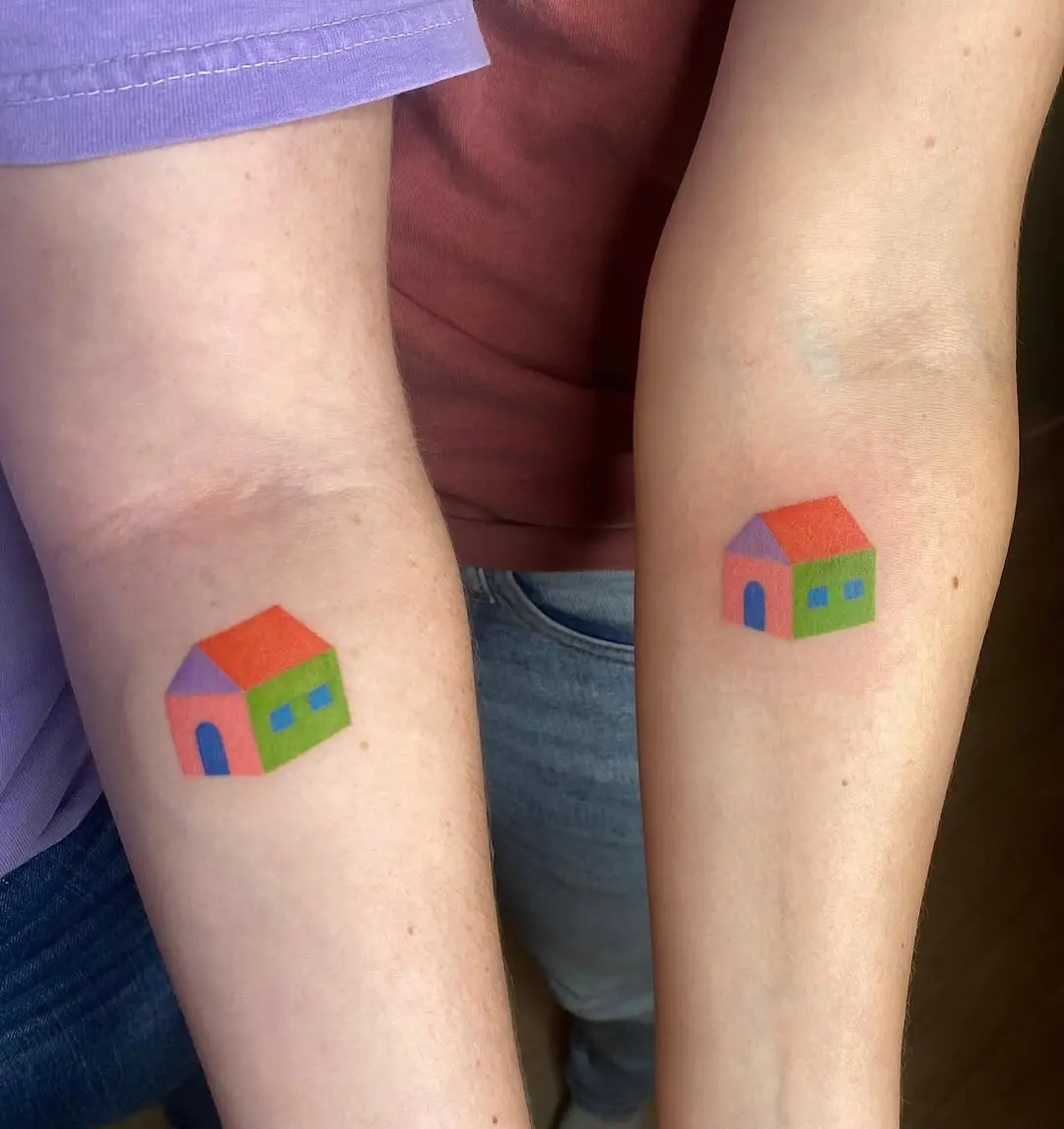 Charming Colorful House-Inspired Tattoos