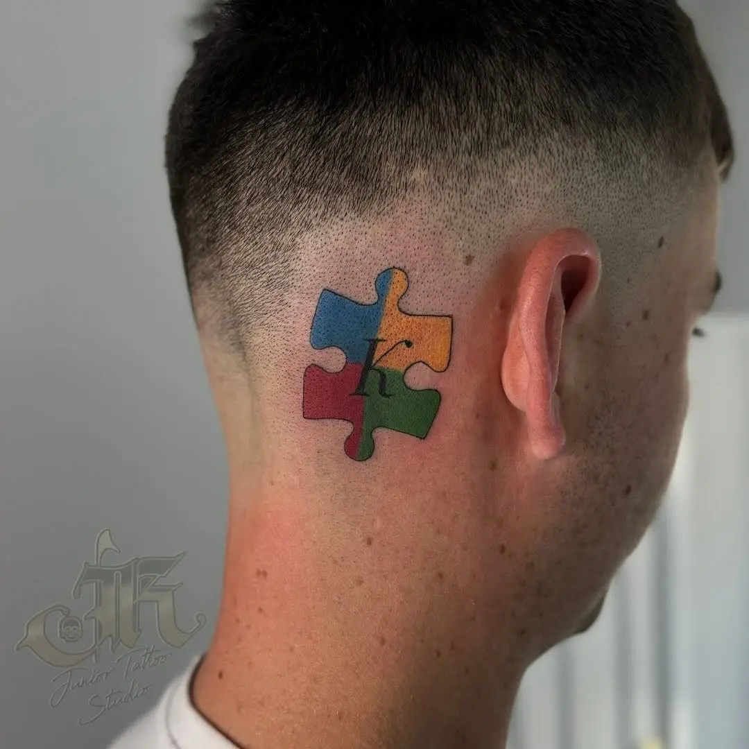 Vibrant Puzzle Piece Symbolizing Autism Awareness