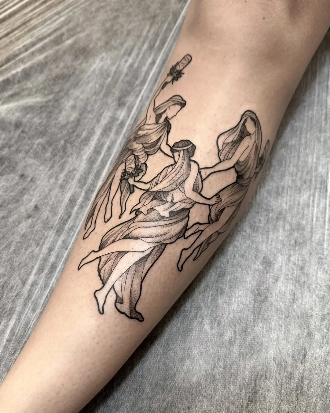 Graceful dance figures in flowing designs