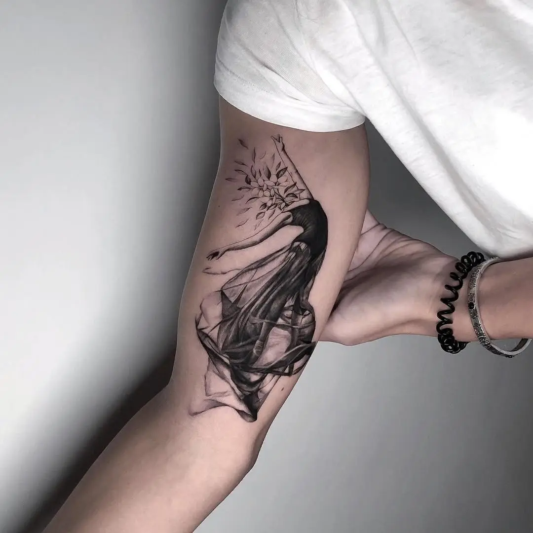 Elegant ballet dancer tattoo for art lovers