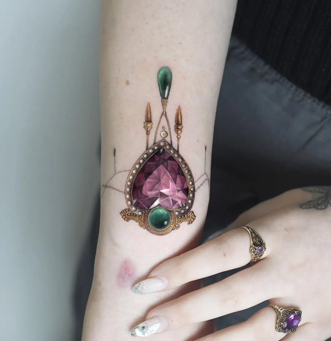 Exquisite diamond tattoo showcasing artistic elegance