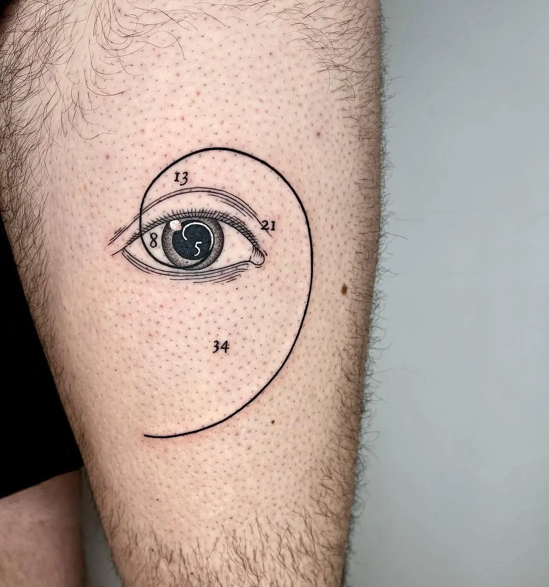 Stylish Fibonacci spiral with an eye design
