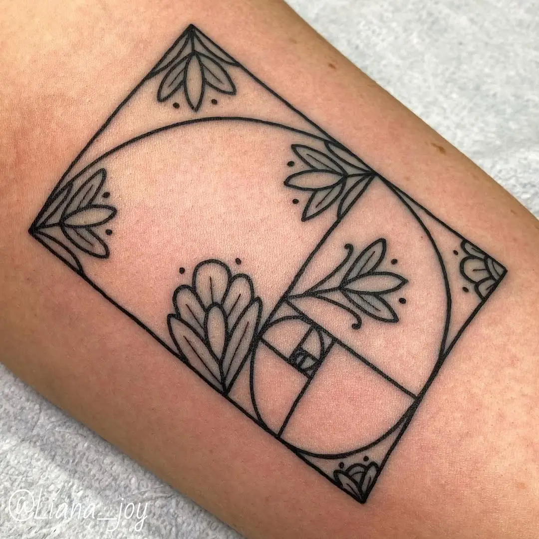 Elegant geometric design with floral elements