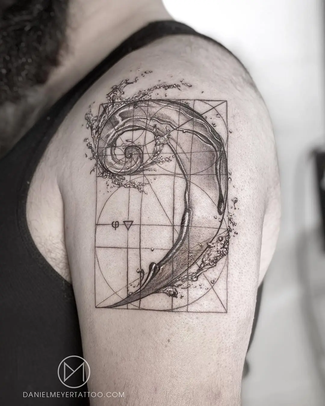 Intricate Fibonacci Wave Design Tattoo