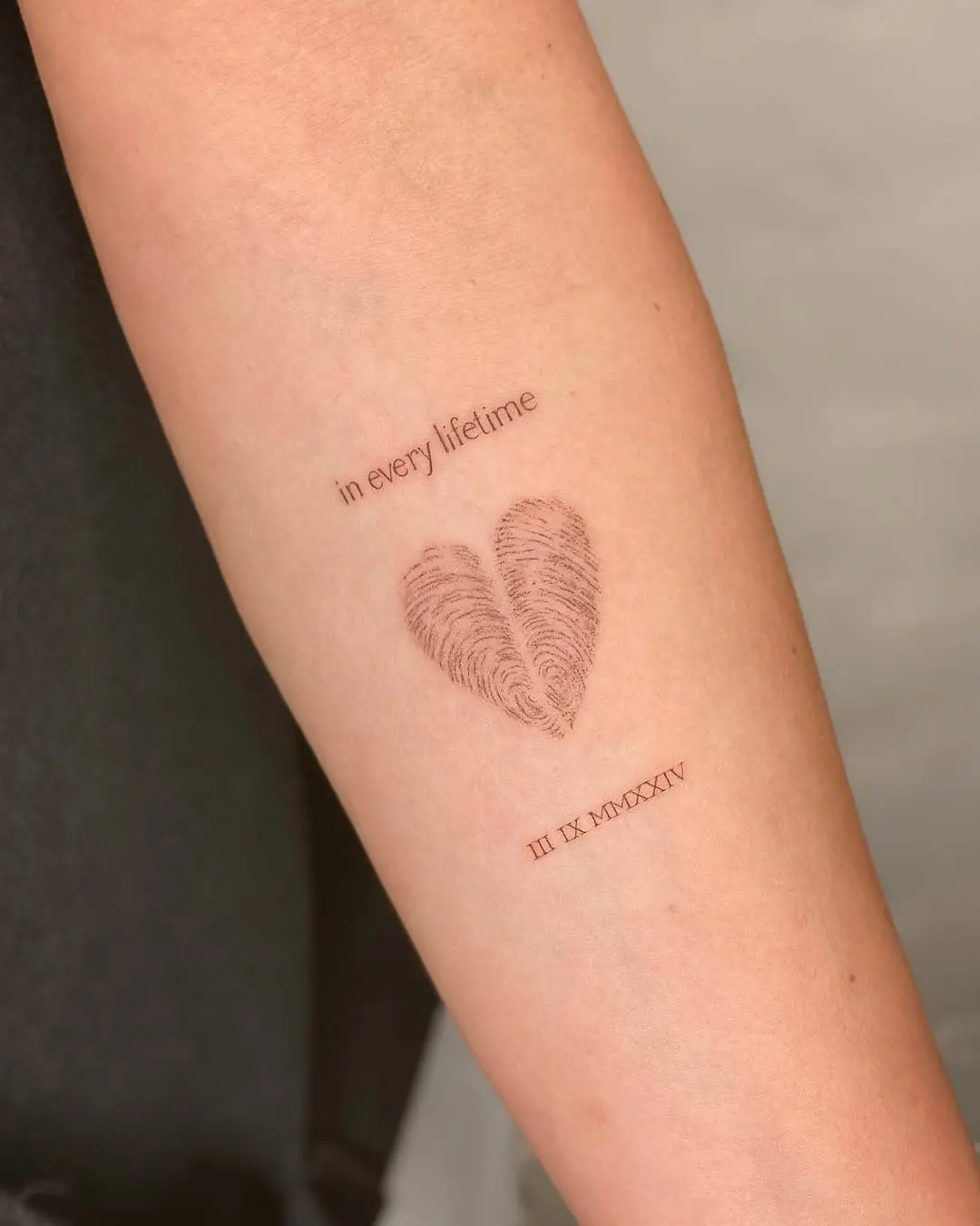 Unique fingerprint heart tattoo design concept