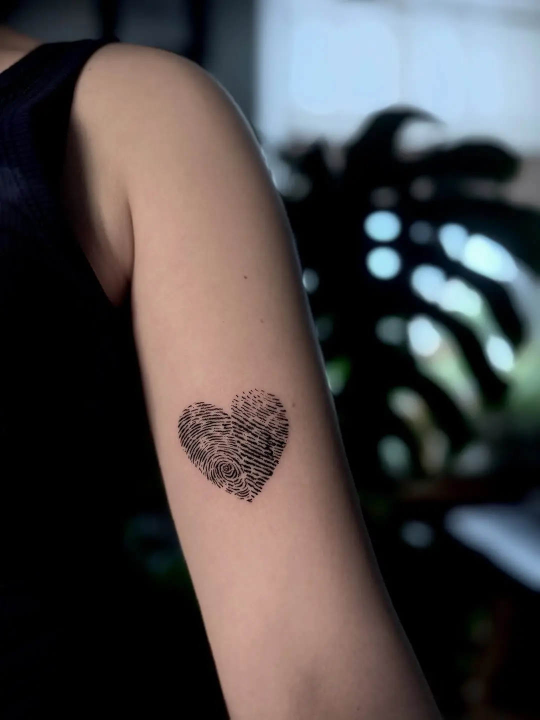 Unique Fingerprint Heart Tattoo Design