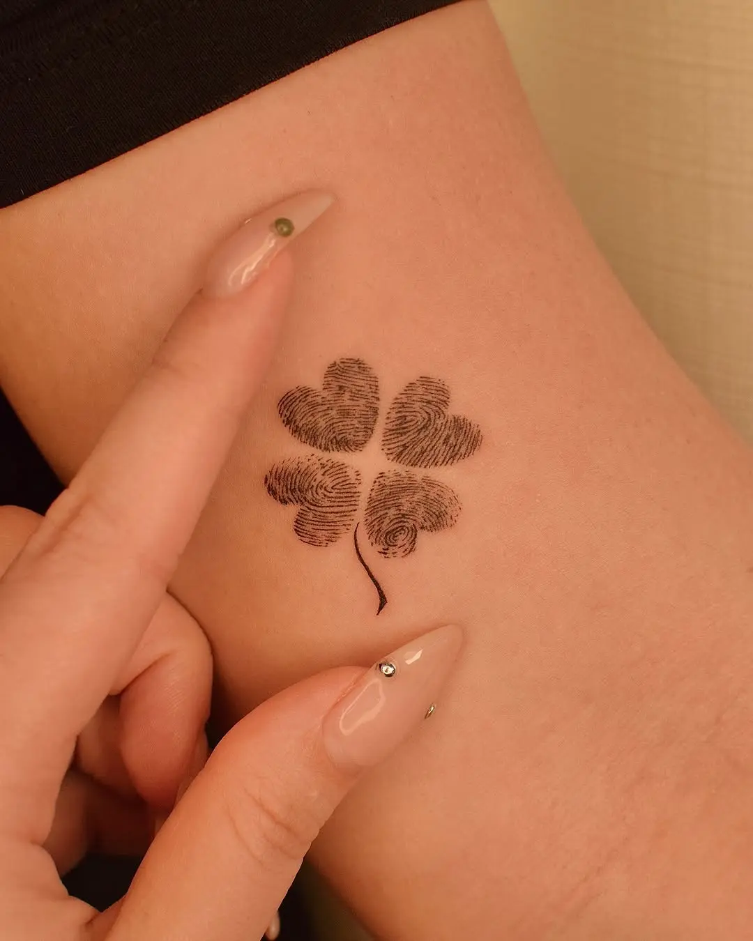 Unique Clover Design in Fingerprint Art