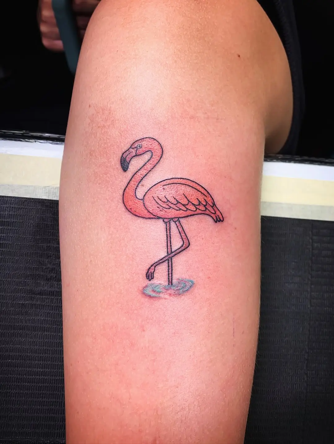 Stylish Flamingo Tattoo with Vibrant Colors