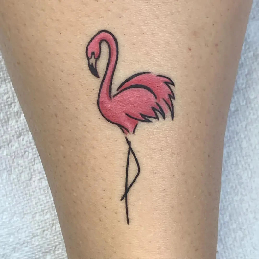 Chic Pink Flamingo Tattoo for Bold Individuals