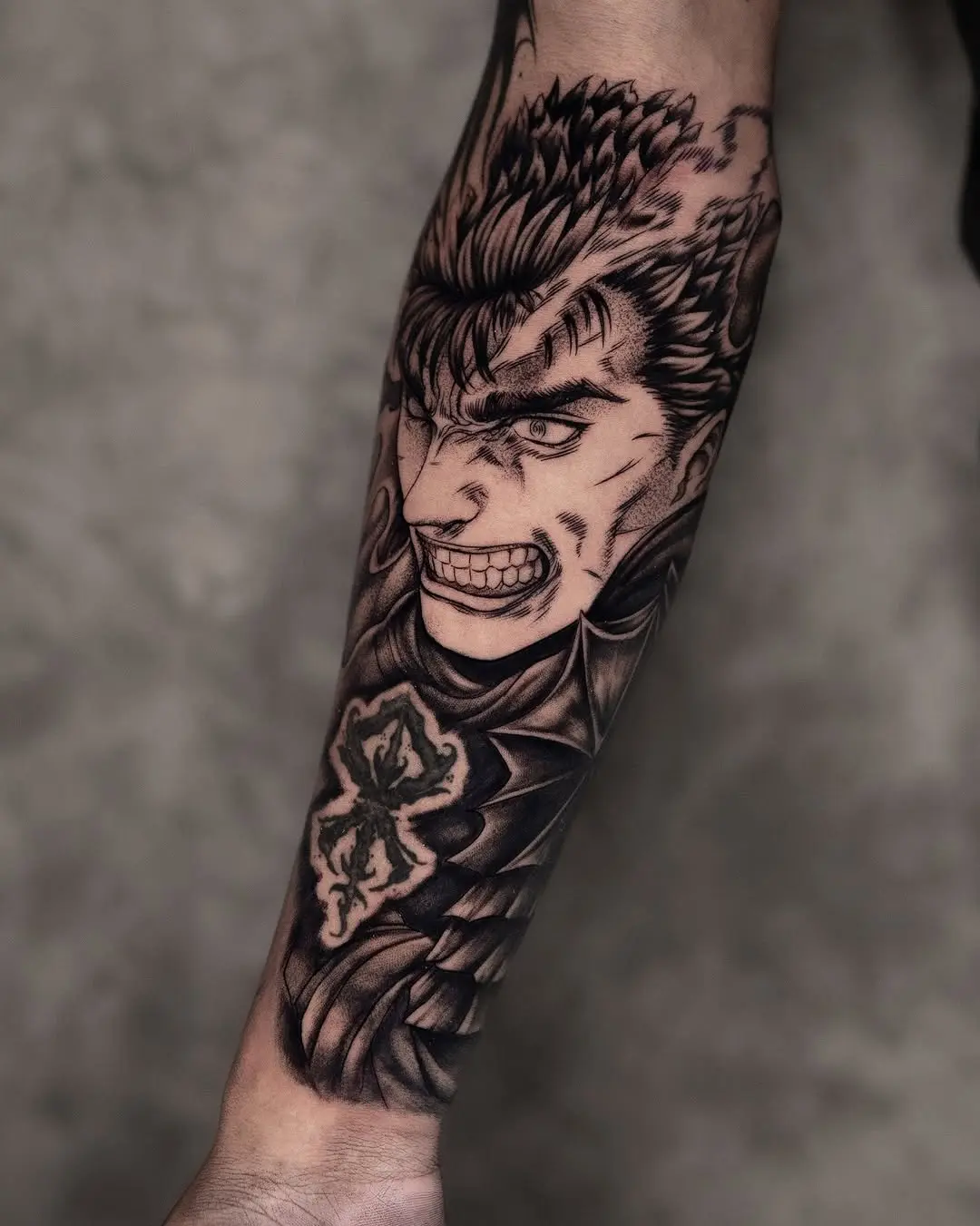 Intense Hero Character Geek Tattoo Design