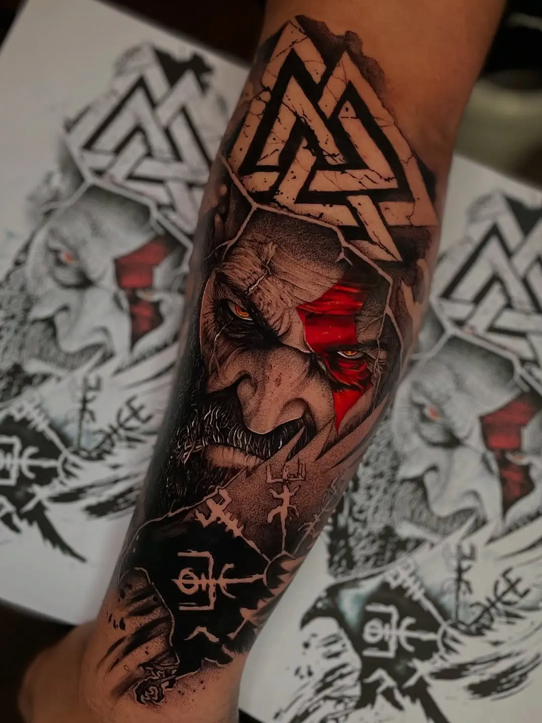 Epic Kratos Tattoo from God of War