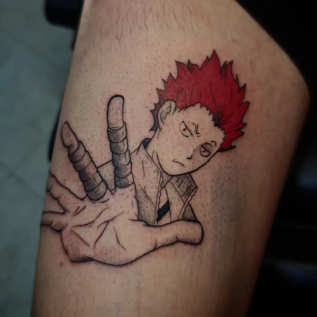 Dynamic Naruto-Inspired Character Tattoo Design