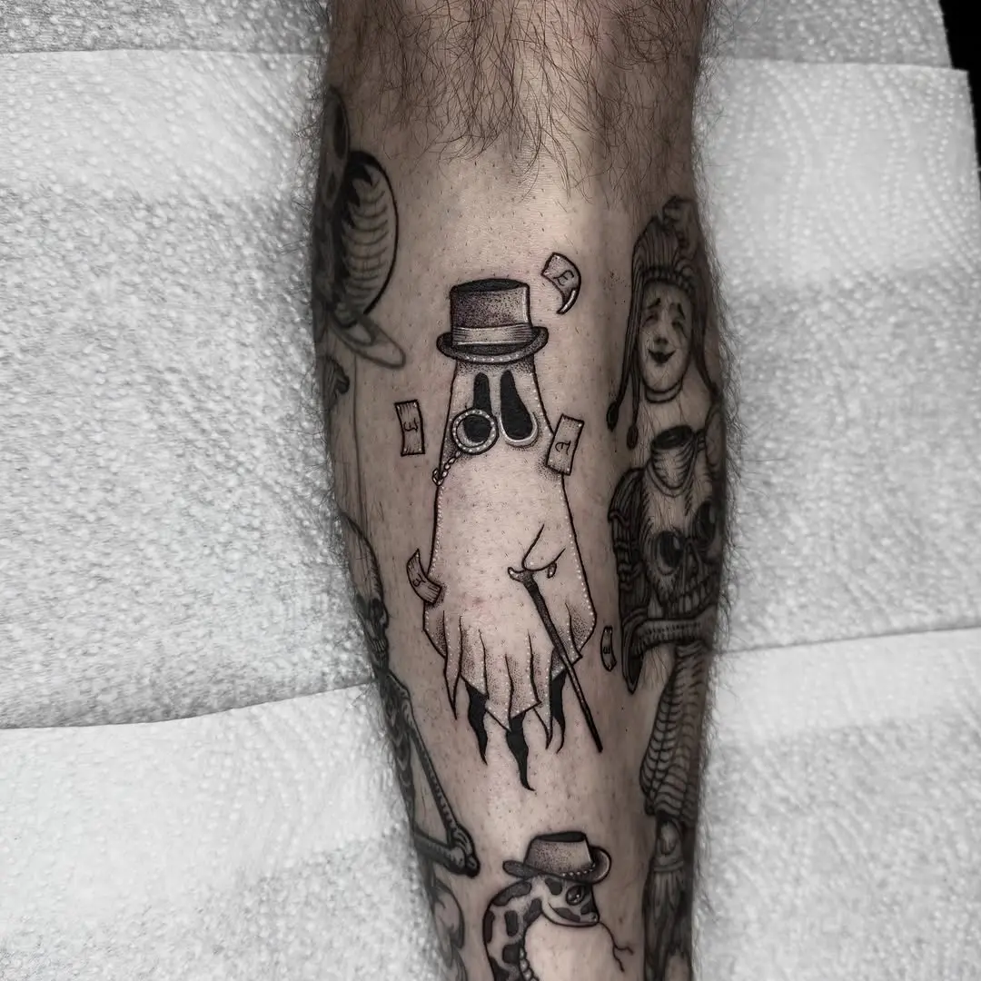 Charming ghost tattoo with playful vibes
