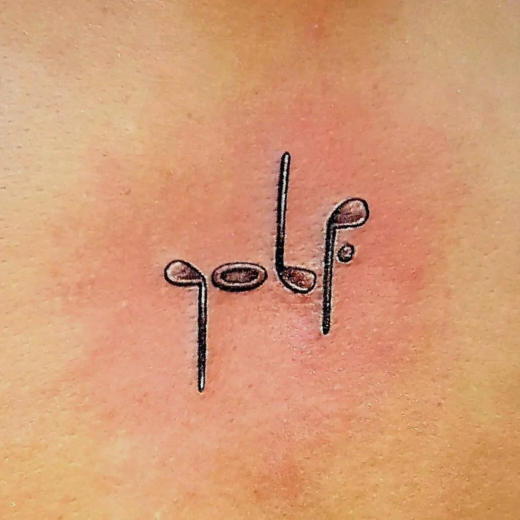 Sleek Minimalist Golf Tattoo on Skin