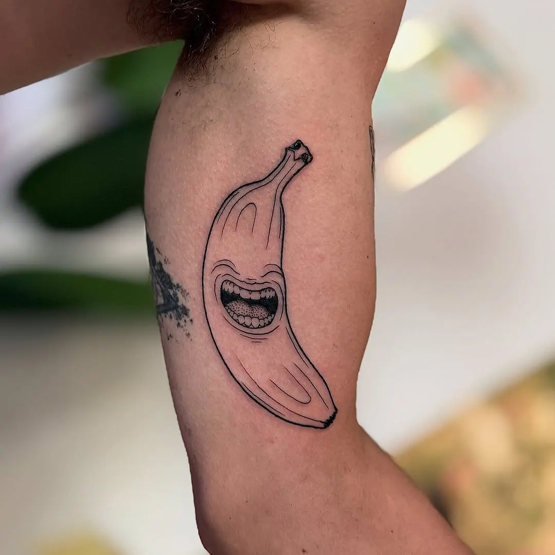 Cheerful banana tattoo for vibrant personality