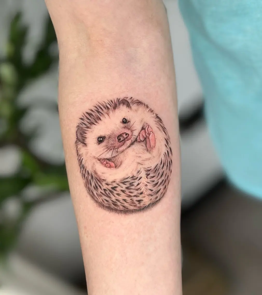 Adorable hedgehog ink with playful vibes