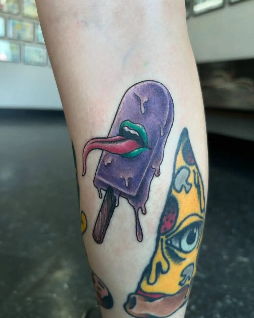 Whimsical popsicle tattoo with a playful twist