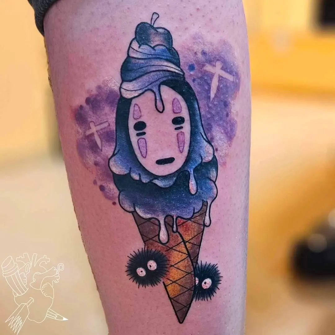 Unique ice cream tattoo inspired by spirits