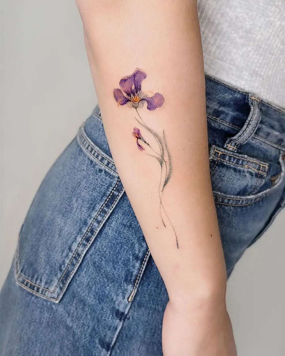 Stunning Iris Tattoo on the Forearm