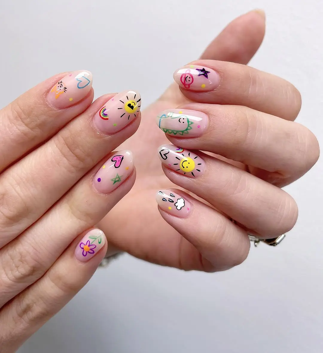 Whimsical Spring-Inspired Japanese Nail Art