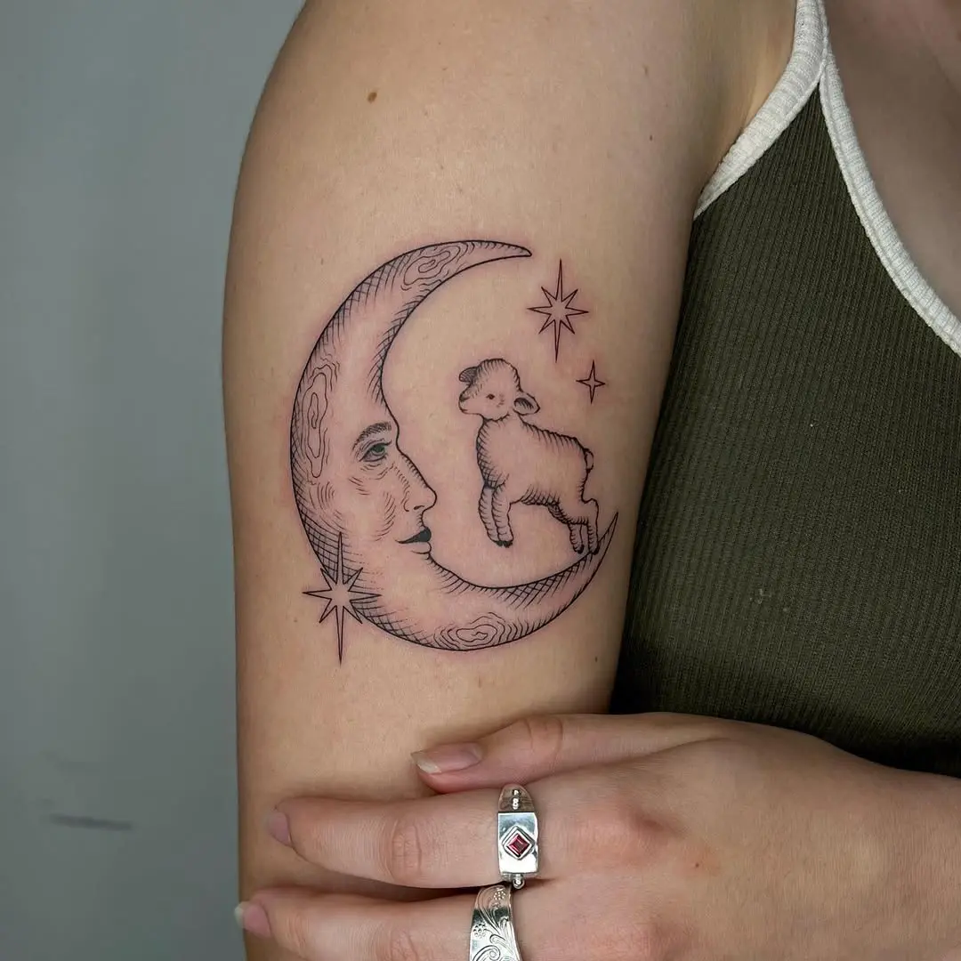 Lamb Under a Moonlit Charm