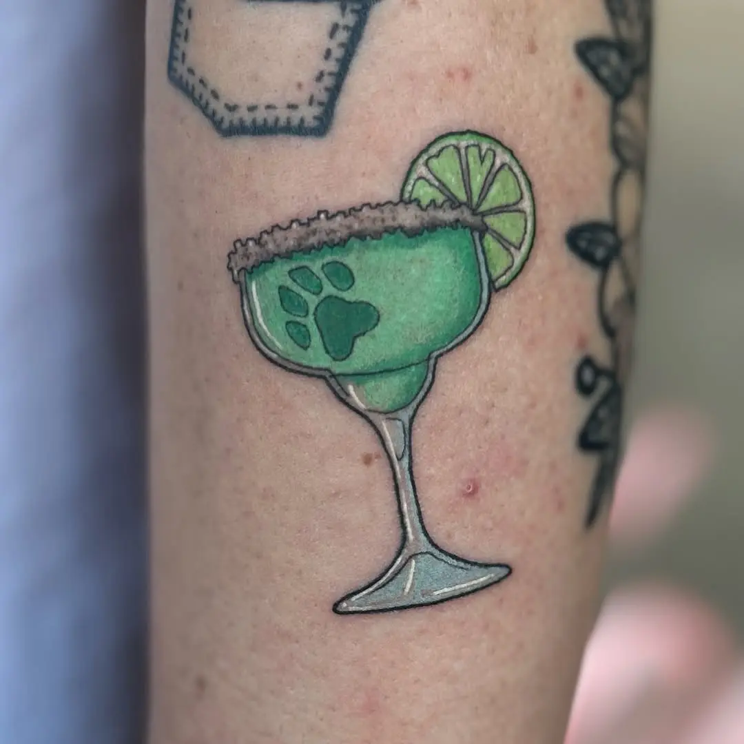 Cute margarita tattoo with a creative twist