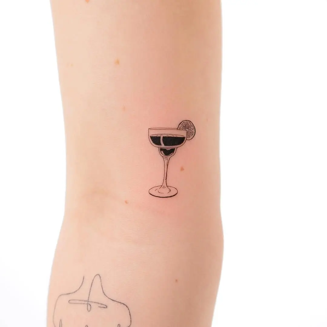 Chic minimalist margarita tattoo design
