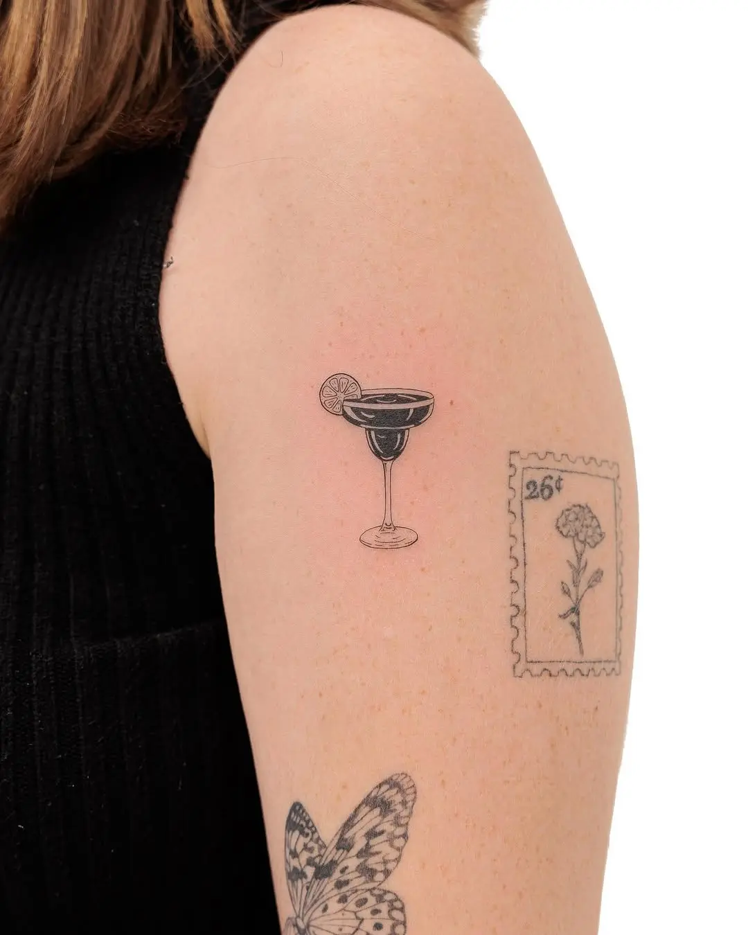 Charming margarita tattoo with a lime twist