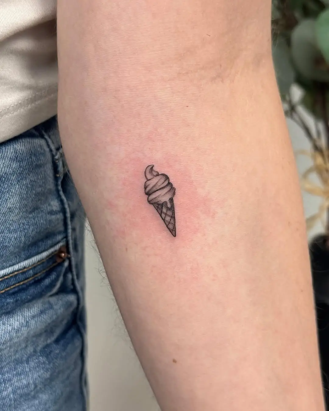 Charming minimalist ice cream tattoo design