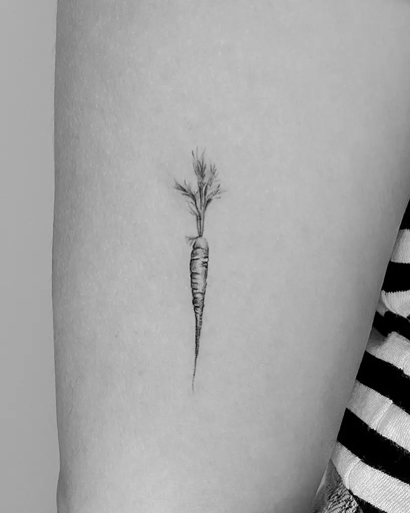 Charming Minimalist Carrot Tattoo Design