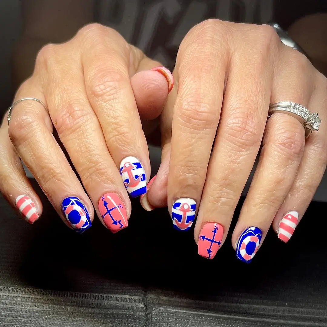 Chic Nautical Nail Art for Trendy Style