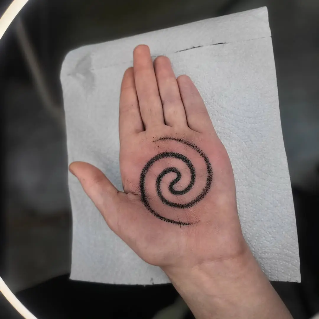 Unique Spiral Design for Palm Tattoos